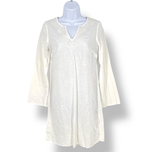 Lilly Pulitzer White Tunic Dress Beach Cover-Up Embroidered Cottom Size XS - Picture 1 of 13